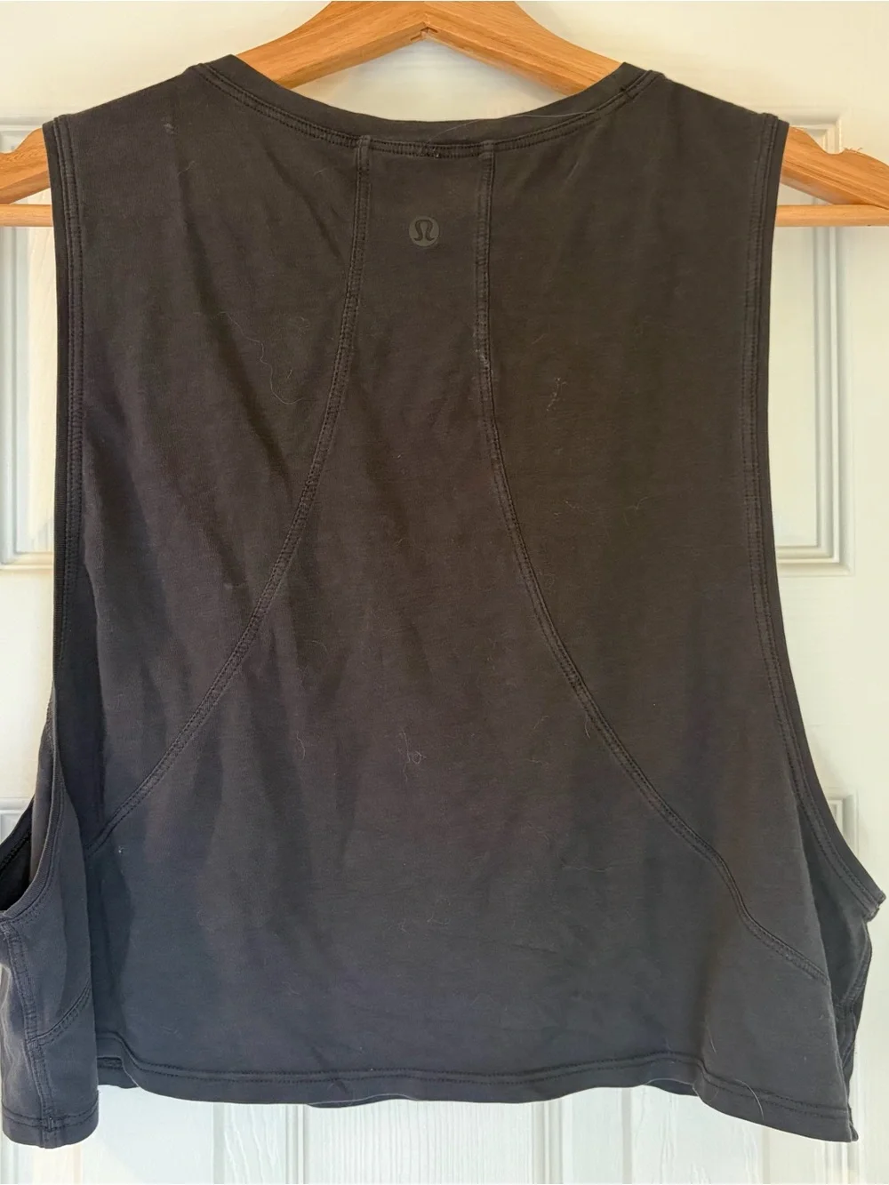 lululemon athletica Black Cropped Muscle Tank